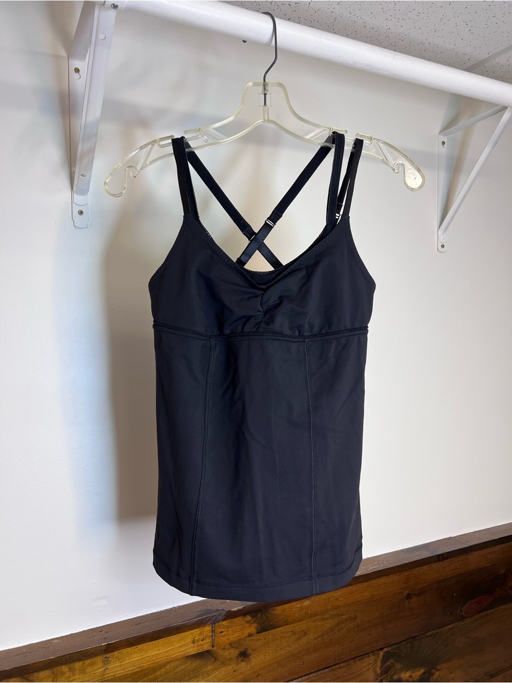 lululemon athletica Black Tank with Crossback Straps- 6